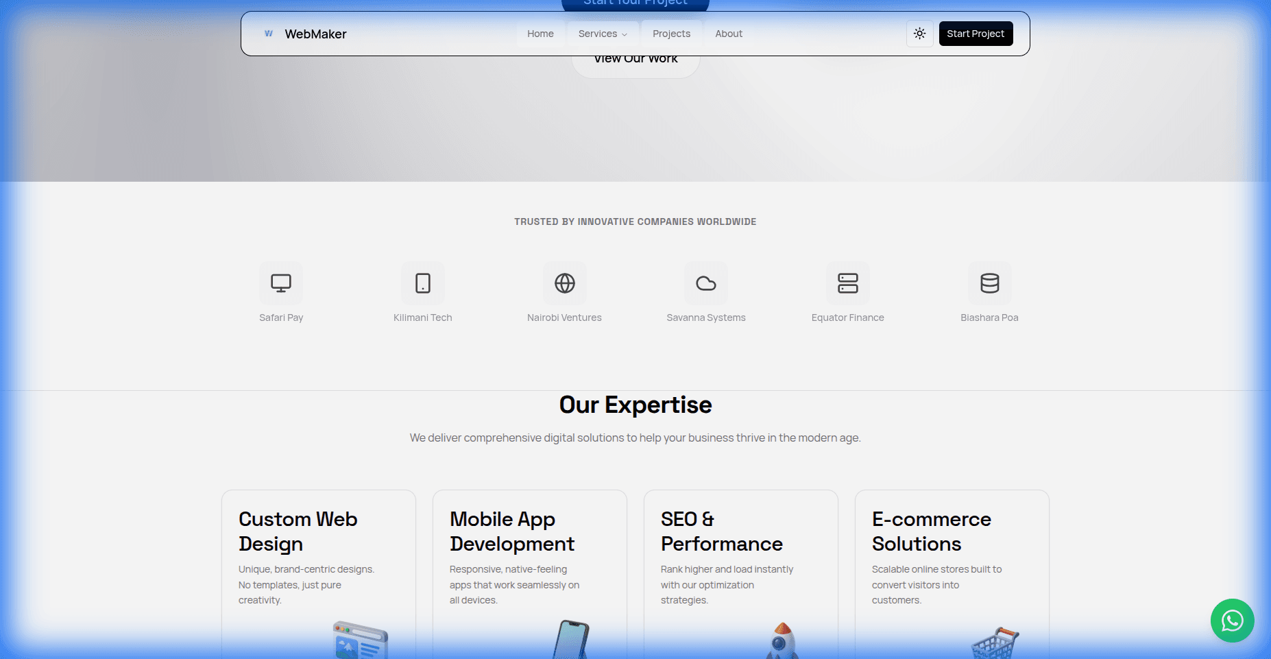 Screenshot of WebMaker Agency